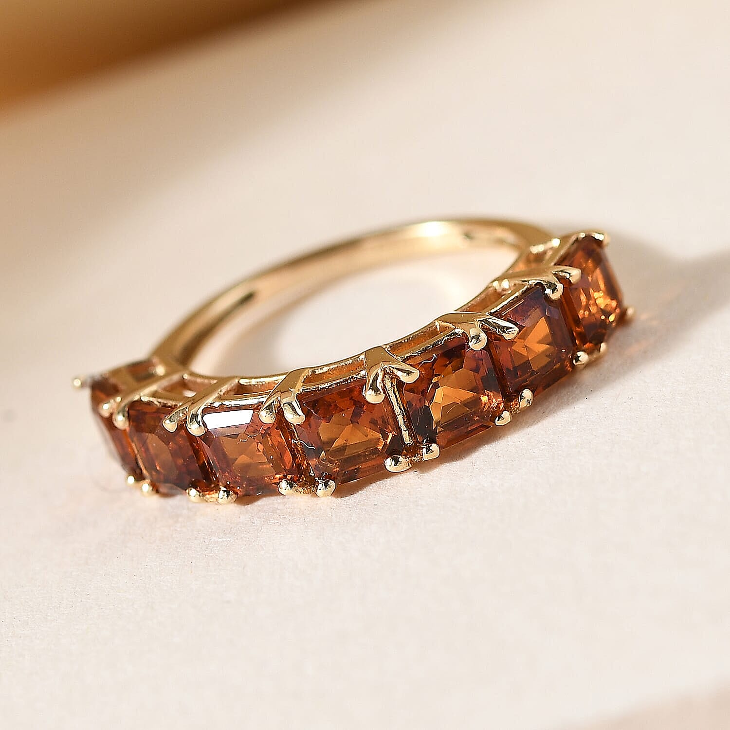 Santa Ana Madeira Citrine 7 Stone Ring in 14K Yellow Gold Over Sterling Silver (Size 10.0) 2.10 ctw
