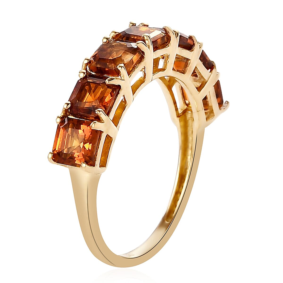 Santa Ana Madeira Citrine 7 Stone Ring in 14K YG Over Sterling Silver (Size 10.0) 2.10 ctw image number 3