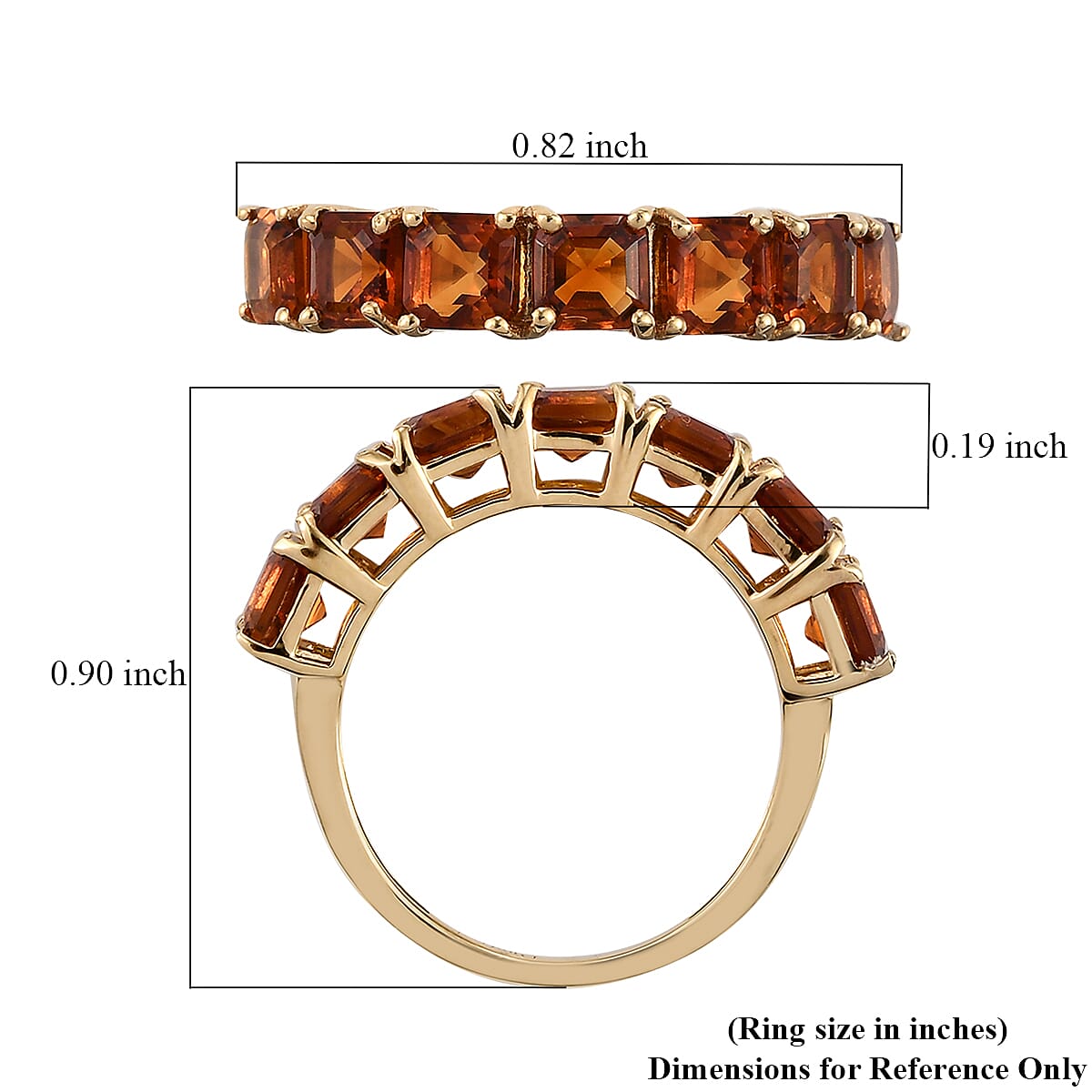 Santa Ana Madeira Citrine 7 Stone Ring in 14K Yellow Gold Over Sterling Silver (Size 6.0) 2.10 ctw image number 5