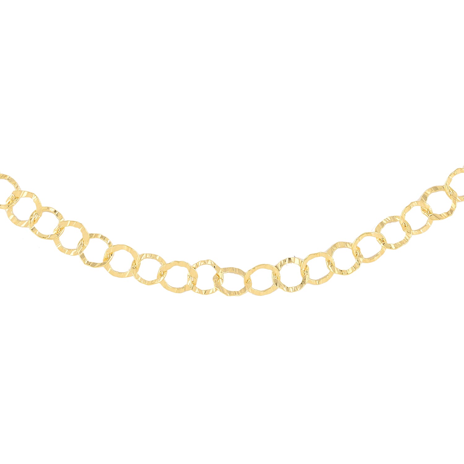 Italian 14K YG Over Sterling Silver 5.5mm Rolo Necklace 20 Inches 5.40 Grams