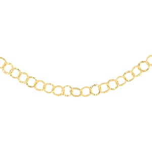 Italian 14K YG Over Sterling Silver 5.5mm Rolo Necklace 20 Inches 5.40 Grams