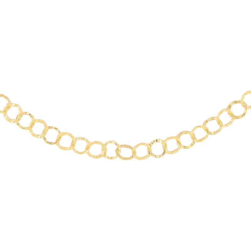 Italian 14K YG Over Sterling Silver 5.5mm Rolo Necklace 20 Inches 5.40 Grams