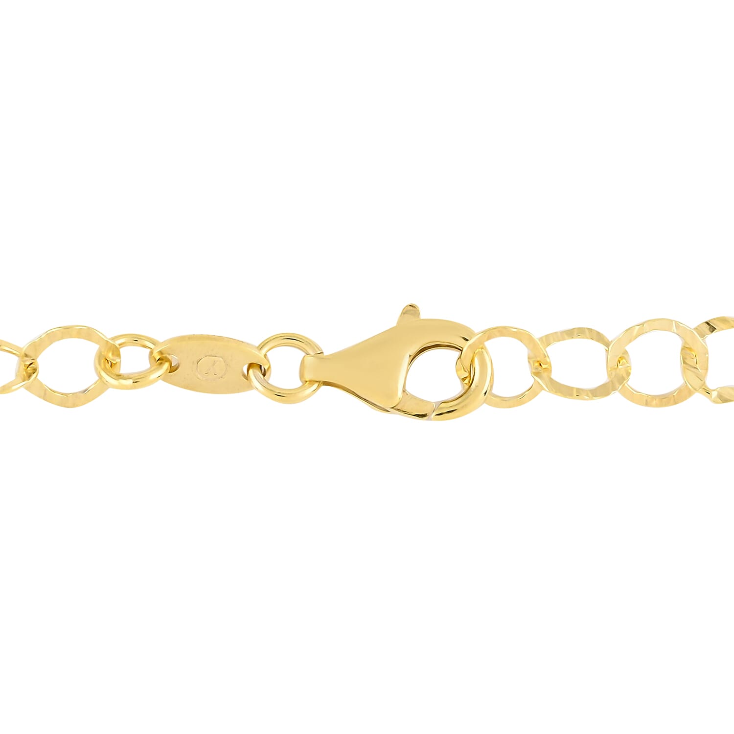 Italian 14K YG Over Sterling Silver 5.5mm Rolo Necklace 20 Inches 5.40 Grams