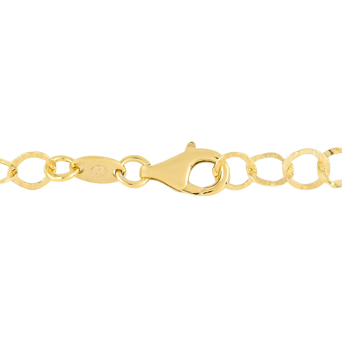 Italian 14K YG Over Sterling Silver 5.5mm Rolo Necklace 20 Inches 5.40 Grams image number 2