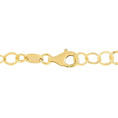 Italian 14K YG Over Sterling Silver 5.5mm Rolo Necklace 20 Inches 5.40 Grams