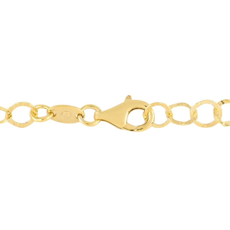 Italian 14K YG Over Sterling Silver 5.5mm Rolo Necklace 20 Inches 5.40 Grams