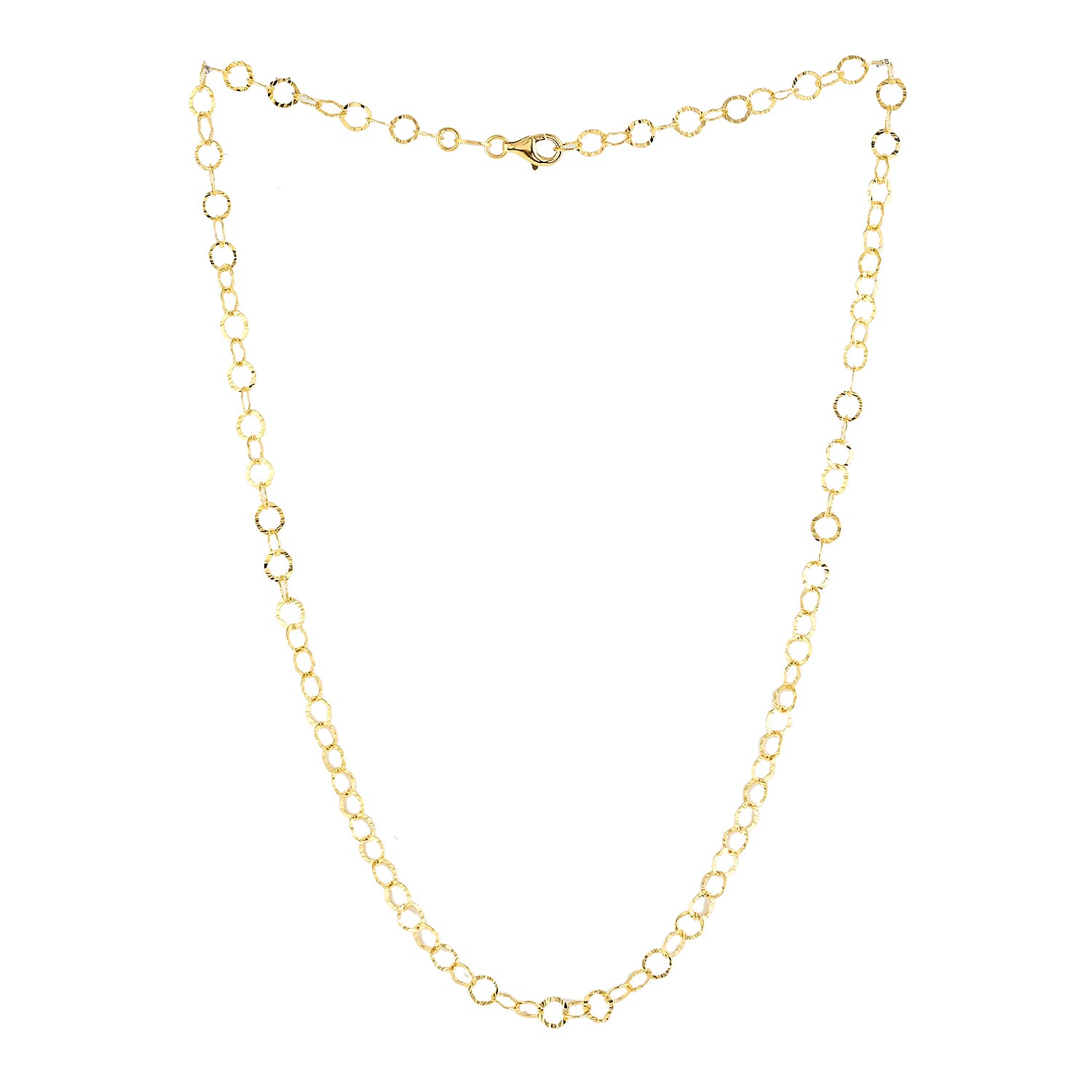 Italian 14K YG Over Sterling Silver 5.5mm Rolo Necklace 20 Inches 5.40 Grams