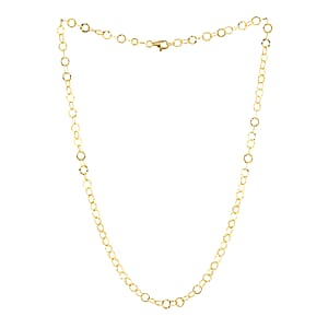 Italian 14K YG Over Sterling Silver 5.5mm Rolo Necklace 20 Inches 5.40 Grams