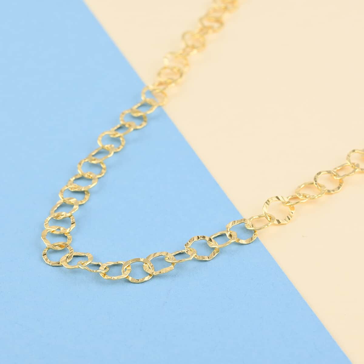 Italian 14K Yellow Gold Over Sterling Silver 5.5mm Rolo Necklace 24 Inches 6.4 Grams image number 1