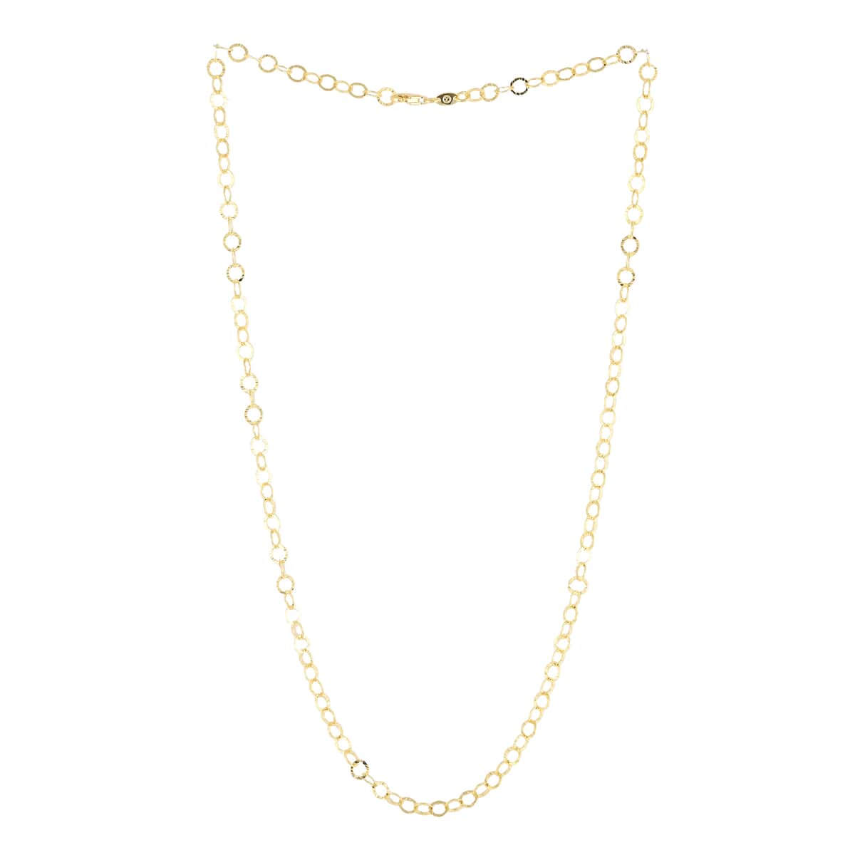 Italian 14K Yellow Gold Over Sterling Silver 5.5mm Rolo Necklace 24 Inches 6.4 Grams image number 3