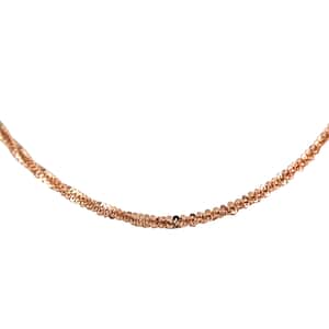 Italian 14K Rose Gold Over Sterling Silver 1.7mm Roc Necklace 30 Inches 5.3 Grams