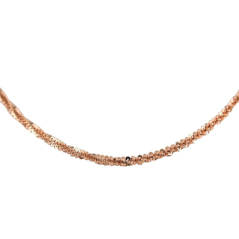 Italian 14K Rose Gold Over Sterling Silver 1.7mm Roc Necklace 30 Inches 5.3 Grams