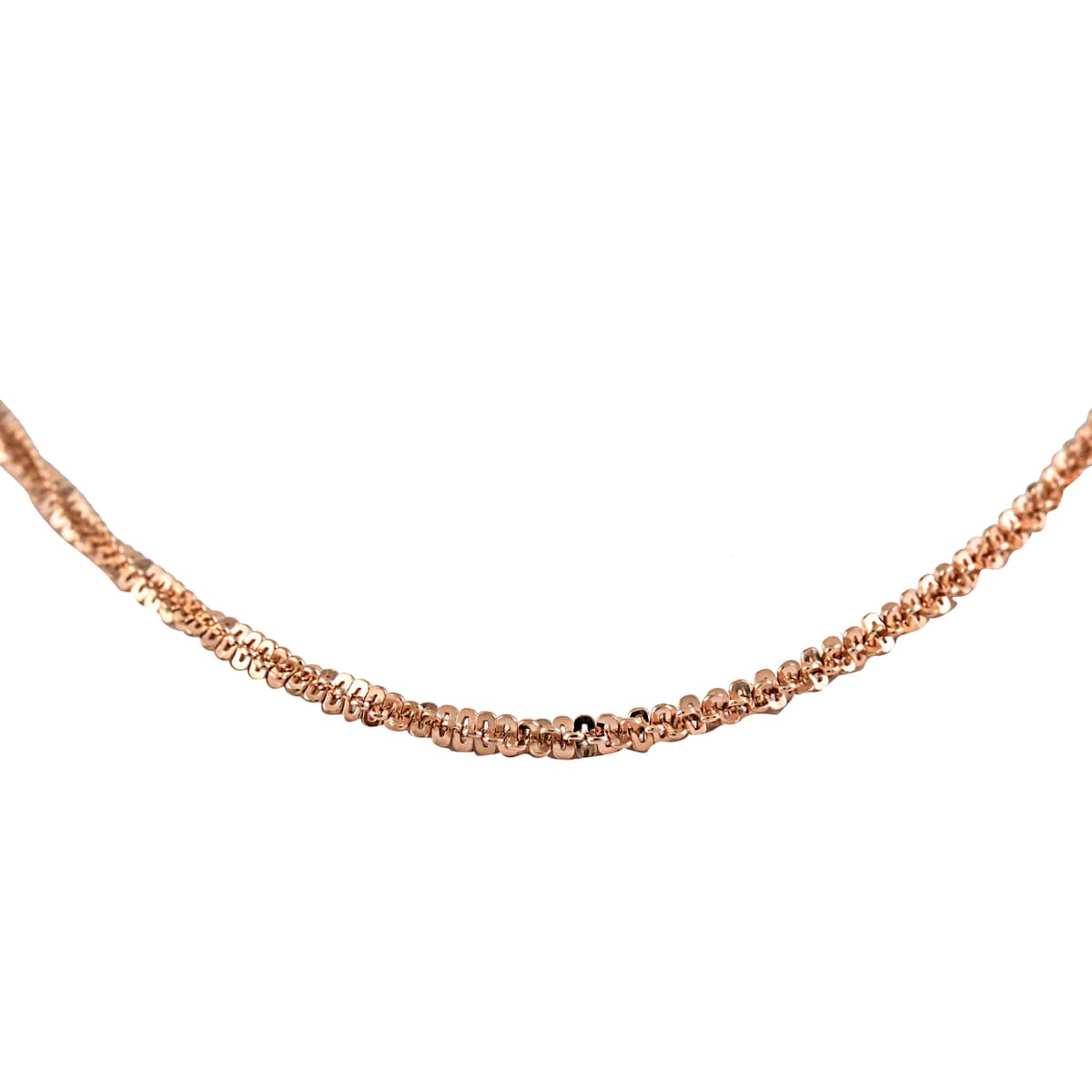 Italian 14K Rose Gold Over Sterling Silver 1.7mm Roc Necklace 30 Inches 5.3 Grams image number 0
