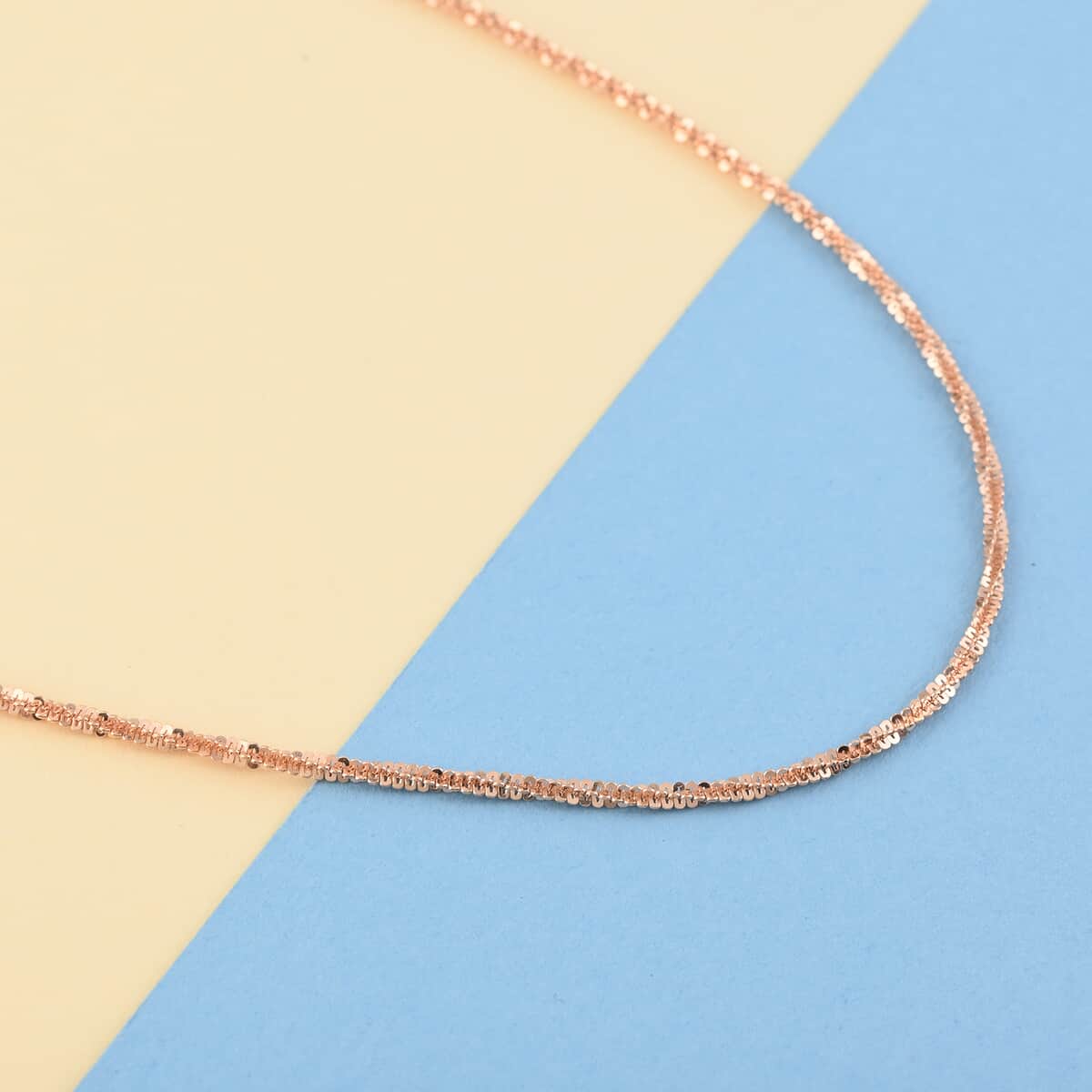 Italian 14K Rose Gold Over Sterling Silver 1.7mm Roc Necklace 30 Inches 5.3 Grams image number 1