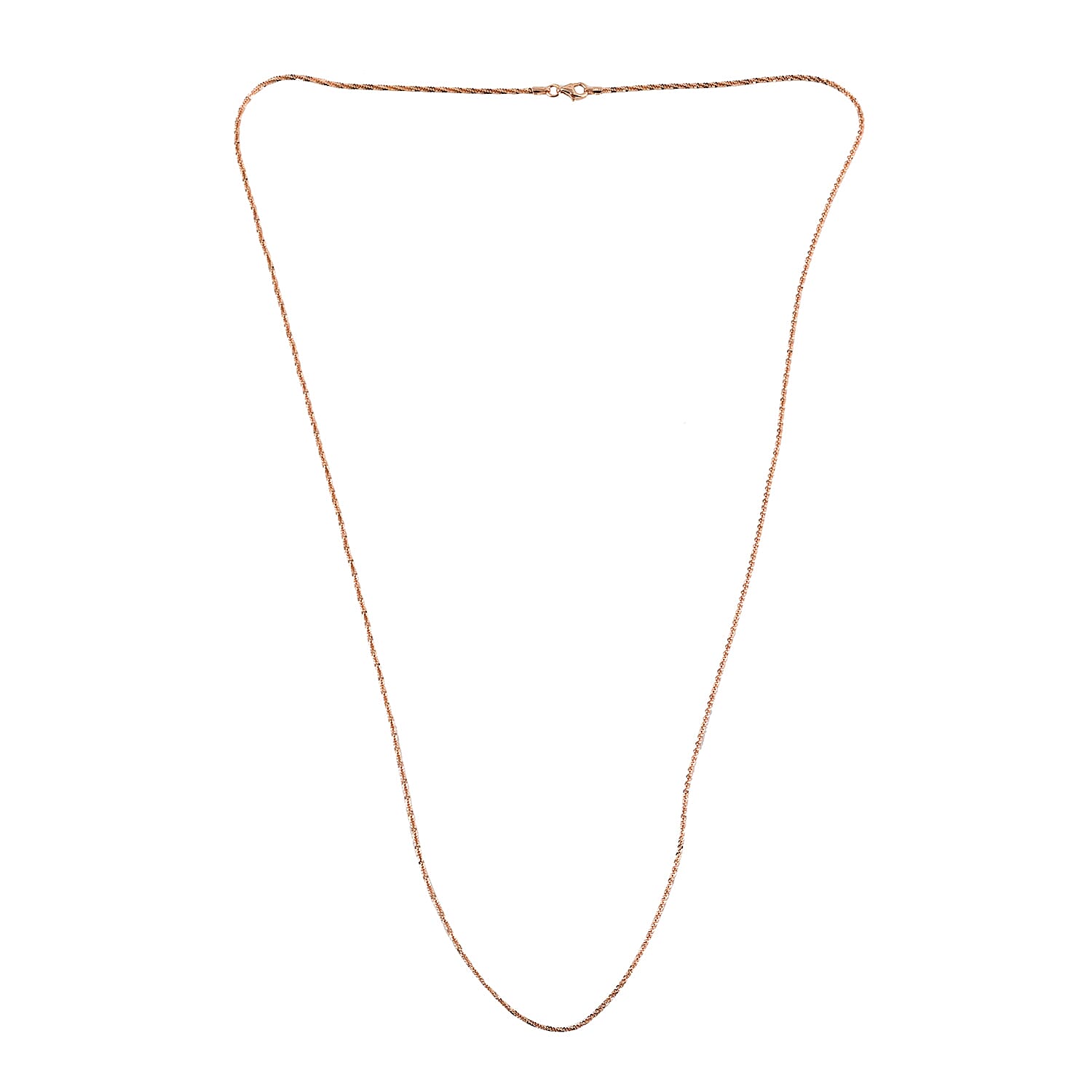 Italian 14K Rose Gold Over Sterling Silver 1.7mm Roc Necklace 30 Inches 5.3 Grams
