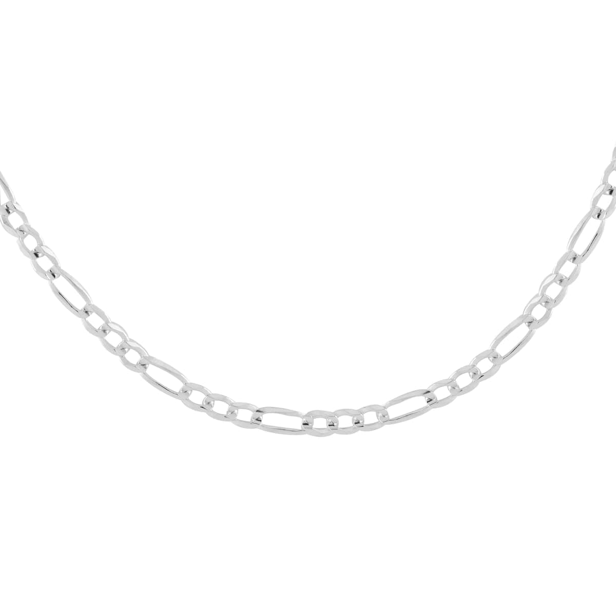 Italian Sterling Silver 2.8mm Figaro Necklace 20 Inches 4.90 Grams image number 0