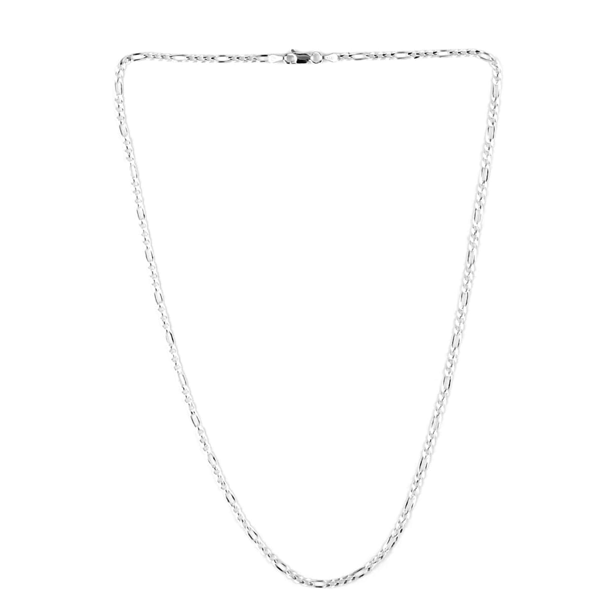 Italian Sterling Silver 2.8mm Figaro Necklace 20 Inches 4.90 Grams image number 3