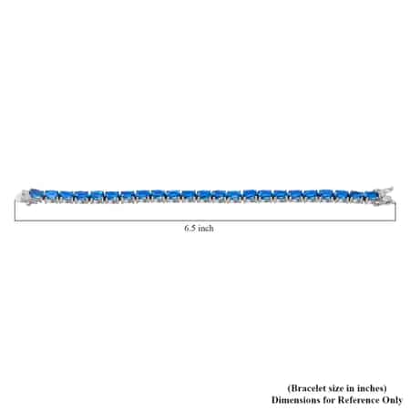 London Blue Topaz Tennis Bracelet in Platinum Over Sterling Silver (7.25 In) 9 Grams 23.40 ctw image number 1
