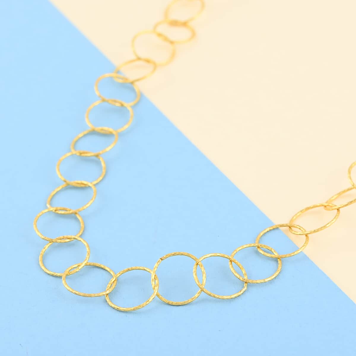 14K Yellow Gold Over Sterling Silver 9.7mm Oversized Rolo Necklace 24 Inches 6.30 Grams image number 1