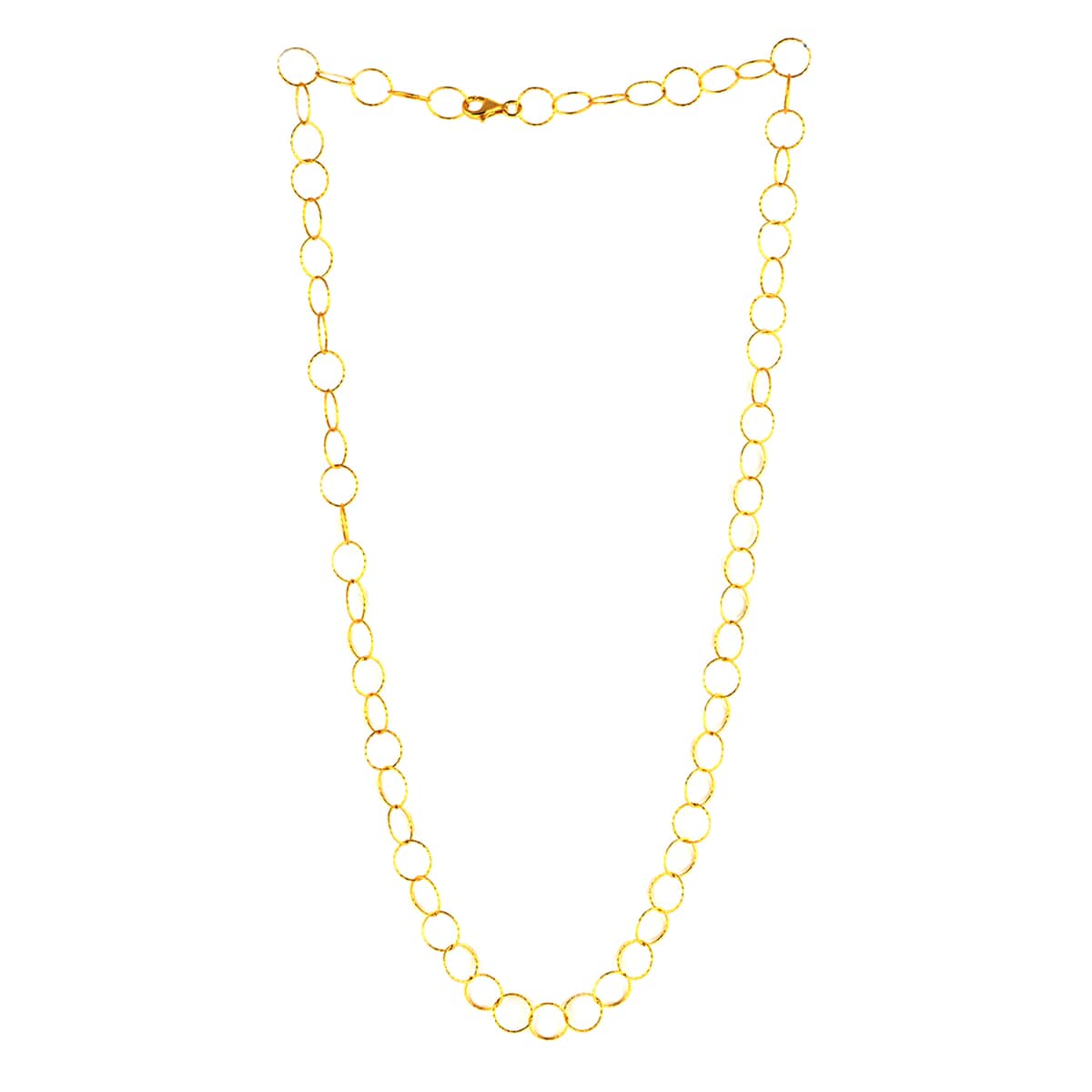 14K Yellow Gold Over Sterling Silver 9.7mm Oversized Rolo Necklace 24 Inches 6.30 Grams image number 4