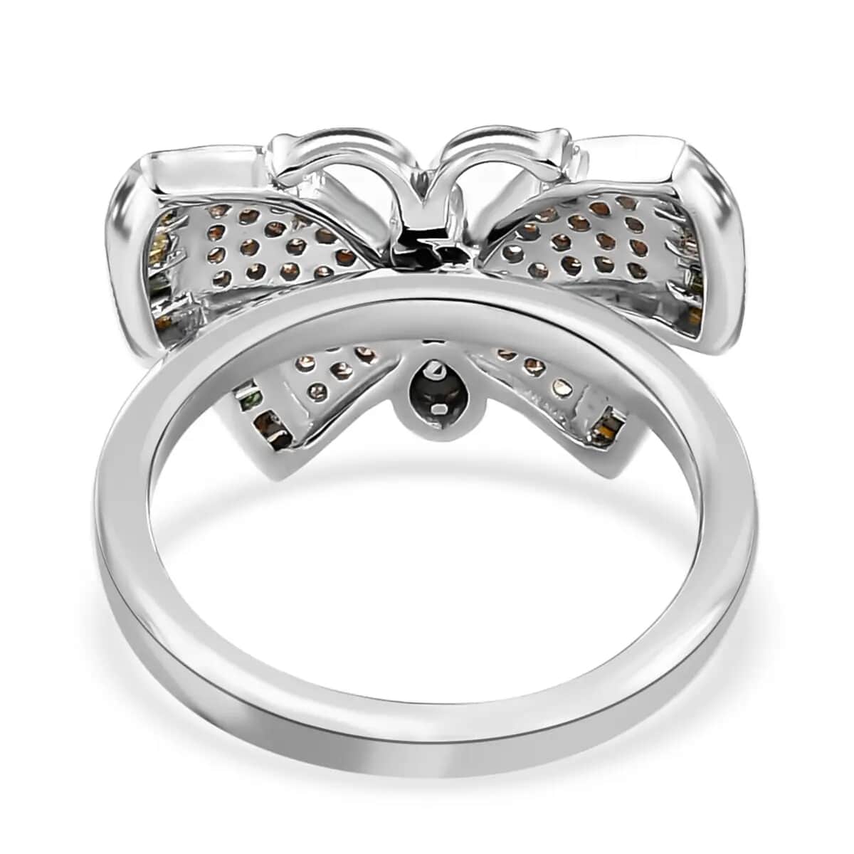 GP Italian Garden Collection Multi Diamond 0.50 ctw Butterfly Ring, Multi Diamond Ring, Vermeil YG and Platinum Over Sterling Silver Ring image number 5