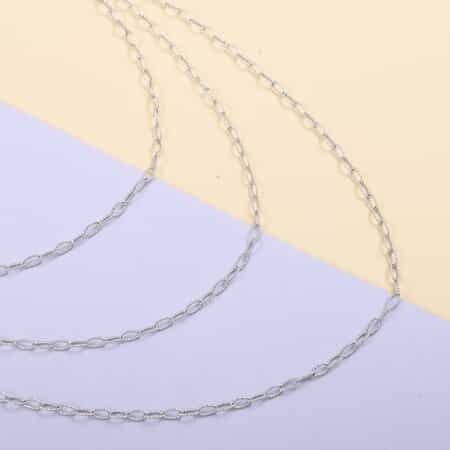 Sterling Silver 2.2mm Layered Necklace 20 Inches 8.9 Grams image number 1
