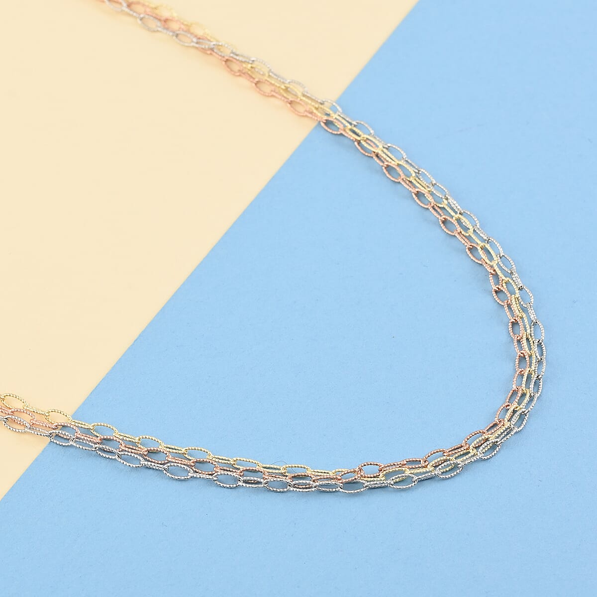 14K YRG Over and Sterling Silver 2.2mm Necklace 24 Inches 8.9 Grams image number 1