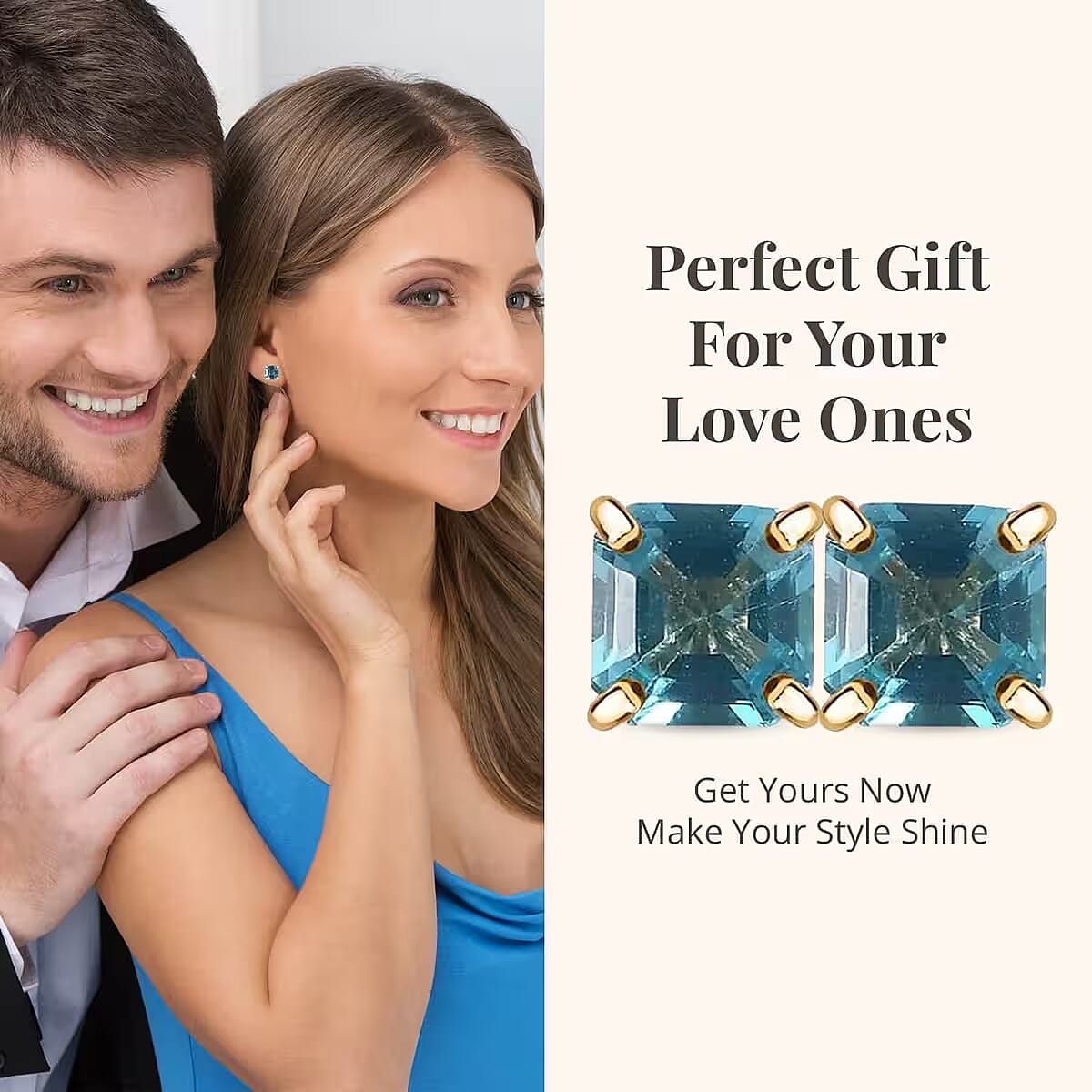 Premium Betroka Blue Apatite 1.30 ctw Solitaire Stud Earrings in 10K Yellow Gold
