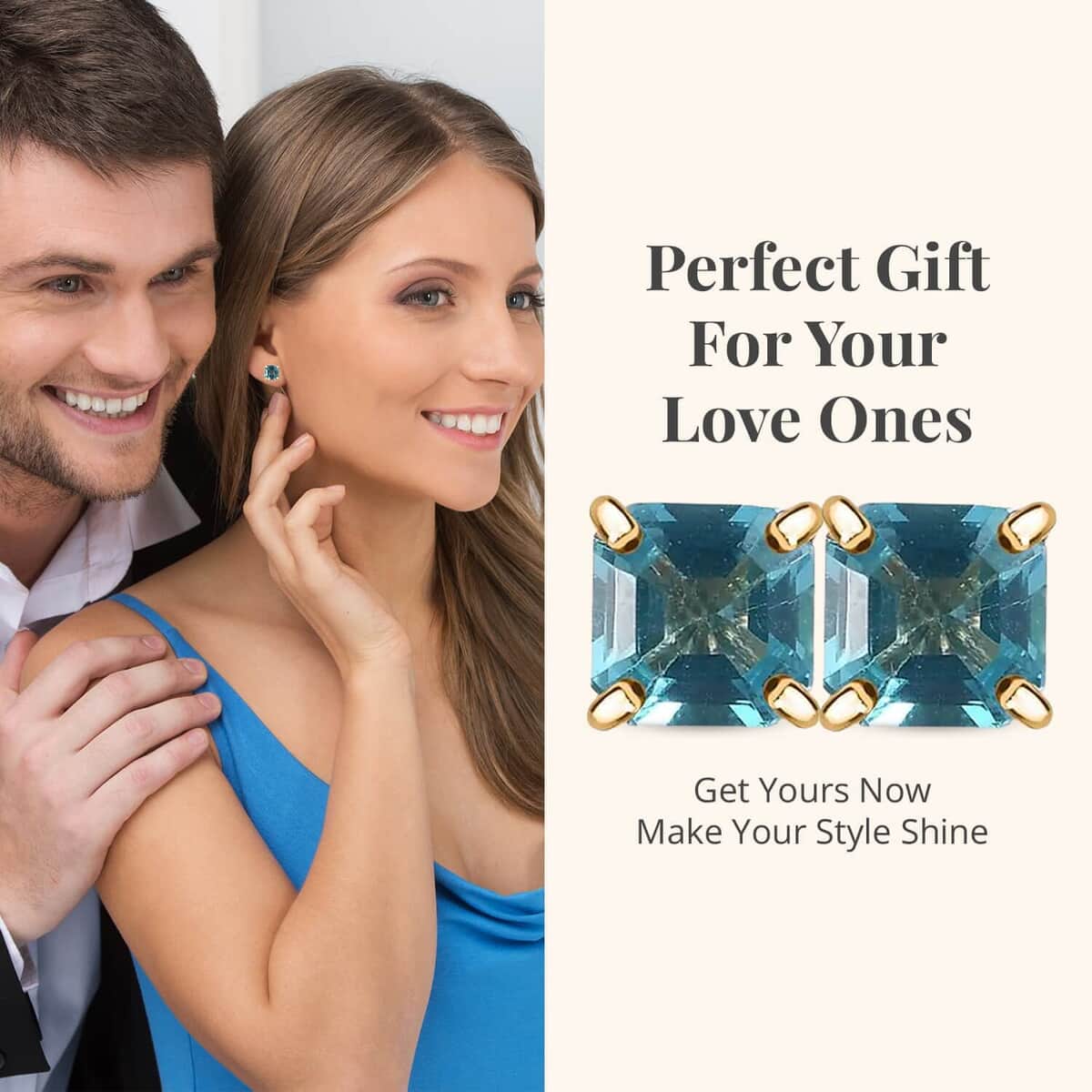 Luxoro 10K Yellow Gold Premium Madagascar Paraiba Apatite Earrings, Solitaire Stud, Gold Solitaire Earrings, Weddings Gifts 1.30 ctw image number 4