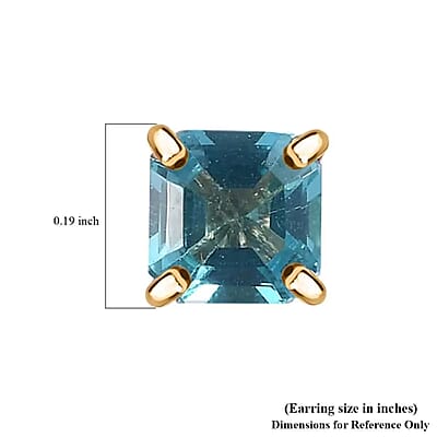 Premium Betroka Blue Apatite 1.30 ctw Solitaire Stud Earrings in 10K Yellow Gold