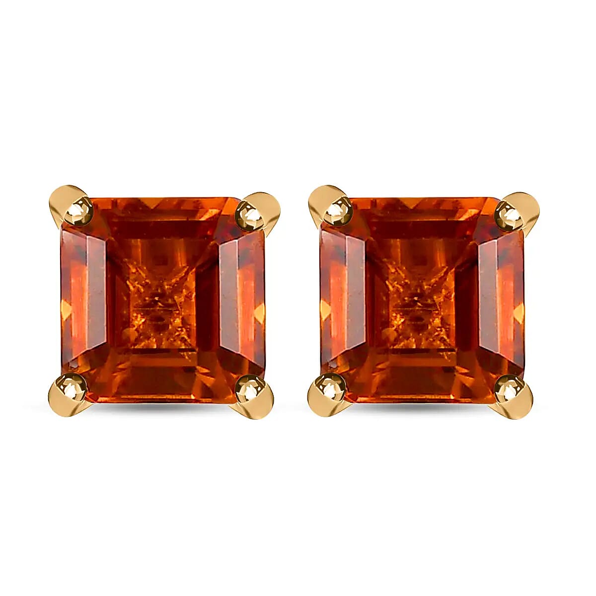 Luxoro 10K Yellow Gold Premium Santa Ana Madeira Citrine Earrings, Solitaire Stud, Gold Solitaire Earrings, Weddings Gifts 1.35 ctw image number 0