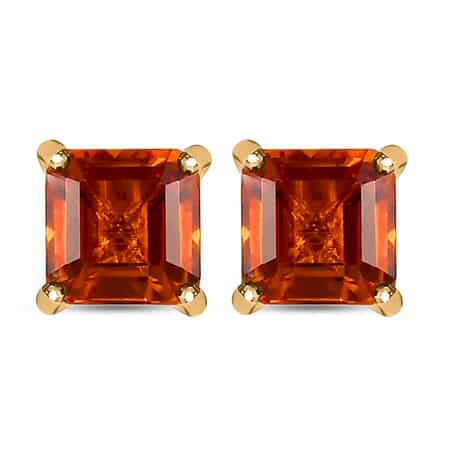 Luxoro 10K Yellow Gold Premium Santa Ana Madeira Citrine Earrings, Solitaire Stud, Gold Solitaire Earrings, Weddings Gifts 1.35 ctw image number 0