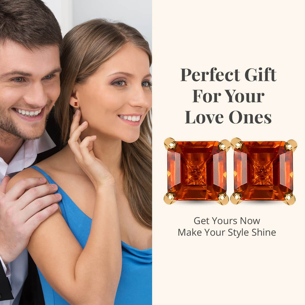 Luxoro 10K Yellow Gold Premium Santa Ana Madeira Citrine Earrings, Solitaire Stud, Gold Solitaire Earrings, Weddings Gifts 1.35 ctw image number 4