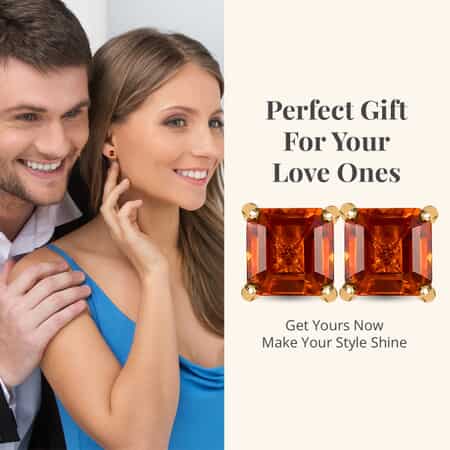 Luxoro 10K Yellow Gold Premium Santa Ana Madeira Citrine Earrings, Solitaire Stud, Gold Solitaire Earrings, Weddings Gifts 1.35 ctw image number 4
