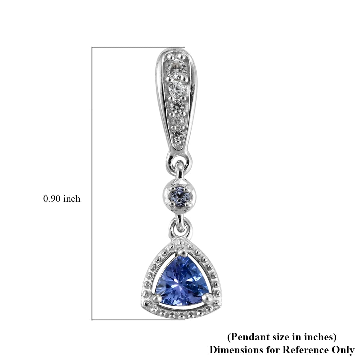 Tanzanite and Natural White Zircon Dangling Earrings in Platinum Over Sterling Silver 0.85 ctw image number 4