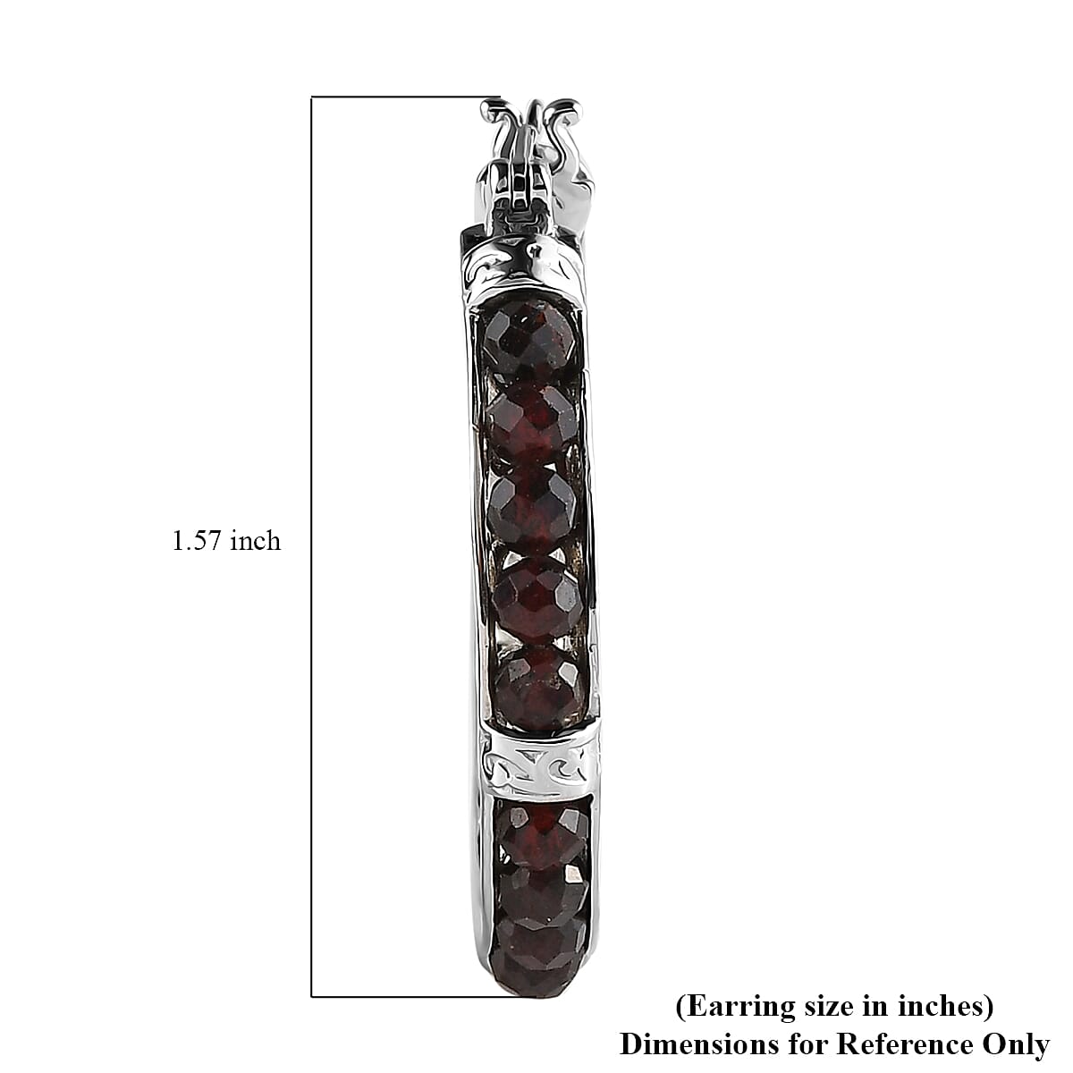 Mozambique Garnet 26.80 ctw Earrings in Platinum Bond image number 4