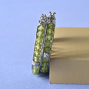Hebei Peridot 22.30 ctw Earrings in Platinum Bond