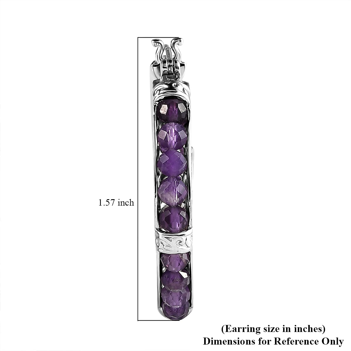 African Amethyst 17.25 ctw Earrings in Platinum Bond image number 2