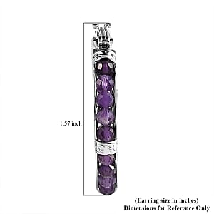 African Amethyst 17.25 ctw Earrings in Platinum Bond