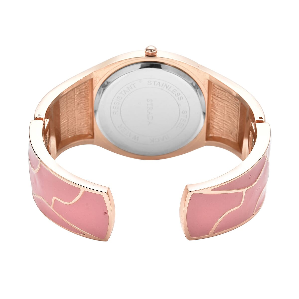 Strada Pink Enameled Japanese Movement Watch in Rosetone Strap (29.50mm) (7.0-7.75 Inch) image number 5