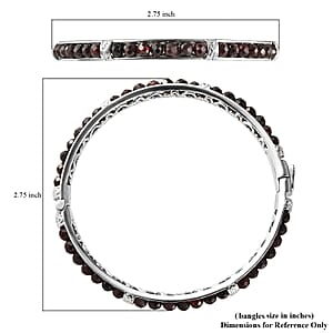 Mozambique Garnet 27.15 ctw Bangle Bracelet in Platinum Bond (7.25 In)
