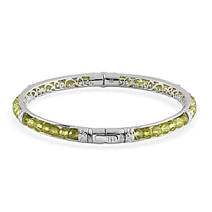 Hebei Peridot 22.65 ctw Bangle Bracelet in Platinum Bond (7.25 In) 