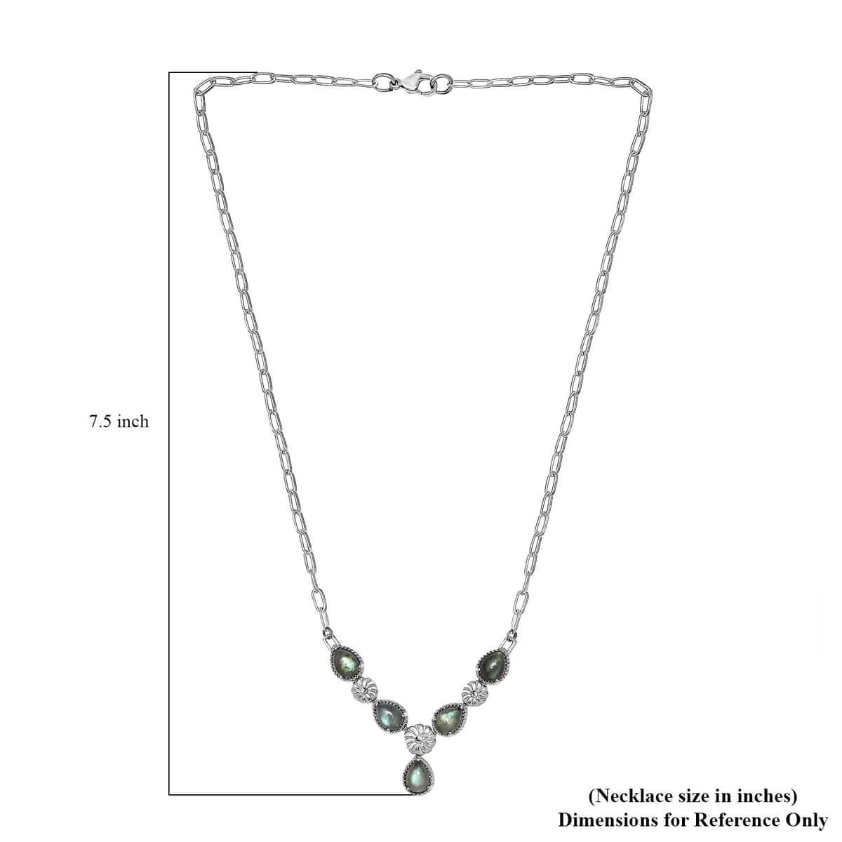 Karis Malagasy Labradorite Necklace 18 Inches in Platinum Bond and Stainless Steel 6.40 ctw image number 5