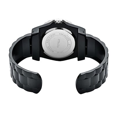 Strada Austrian Crystal Japanese Movement Watch in Black (up to 6.50 Inch) (30.50 mm)