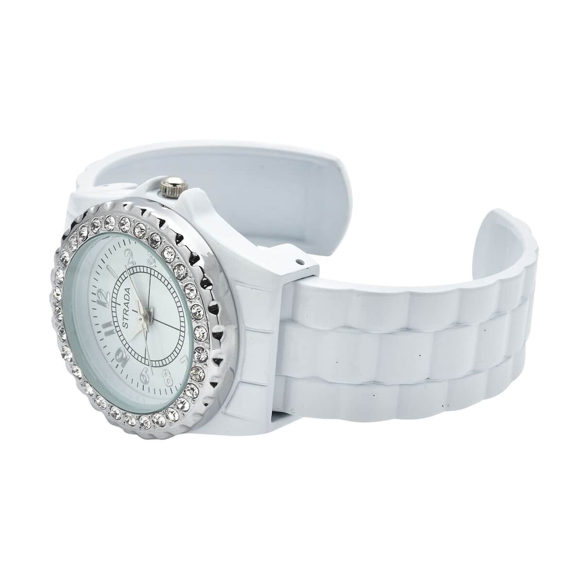 Strada Austrian Crystal Japanese Movement Watch in White (up to 6.50 Inch) (30.50 mm) image number 4
