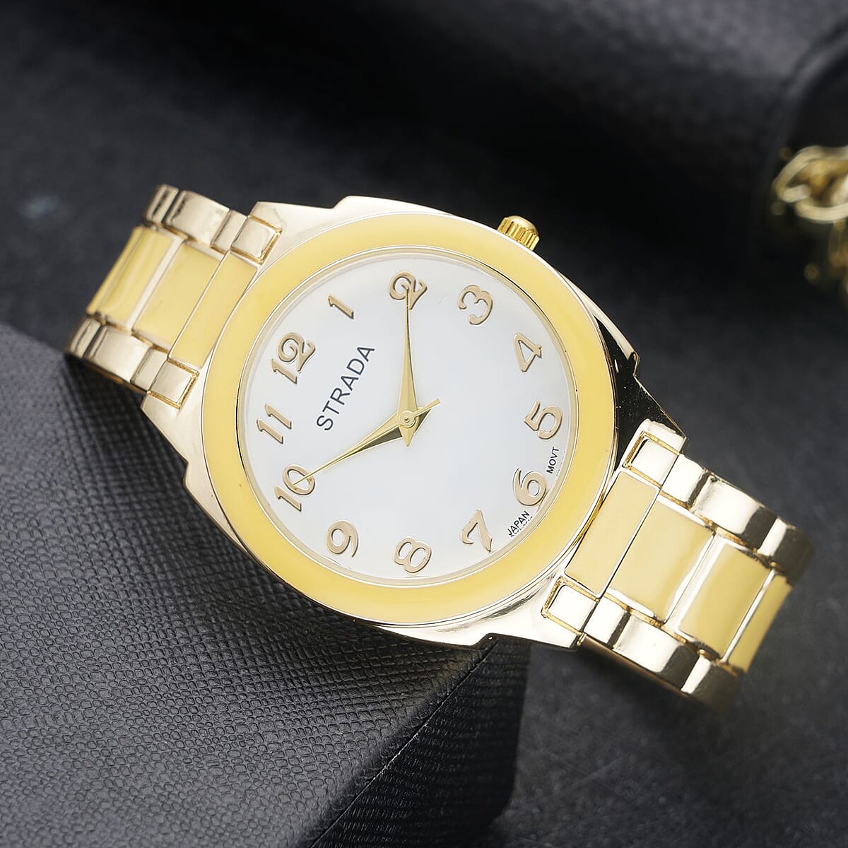 Strada Japanese Movement Watch with Gold Color Enameled Stainless Steel Strap (35.80 mm) (6.50-7.50 Inches) image number 1