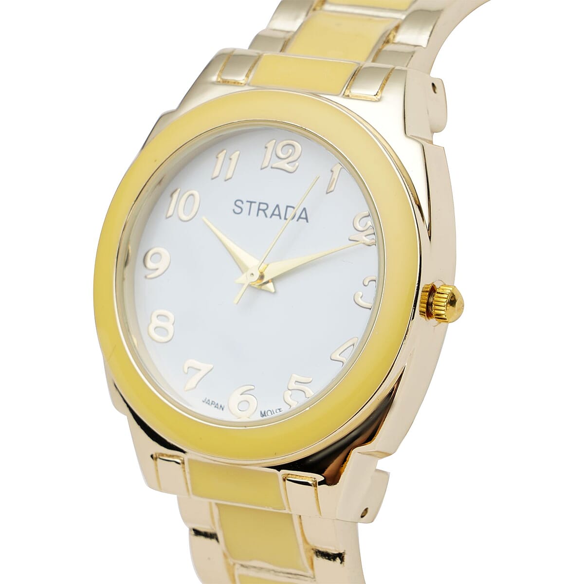 Strada Japanese Movement Watch with Gold Color Enameled Stainless Steel Strap (35.80 mm) (6.50-7.50 Inches) image number 3