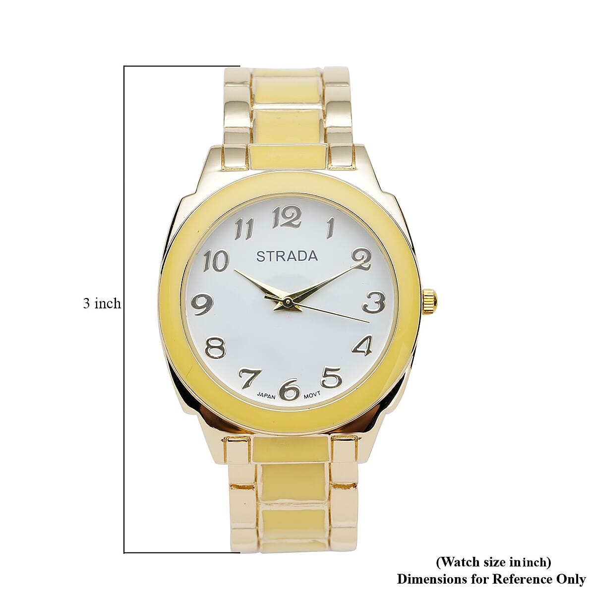 Strada Japanese Movement Watch with Gold Color Enameled Stainless Steel Strap (35.80 mm) (6.50-7.50 Inches) image number 6