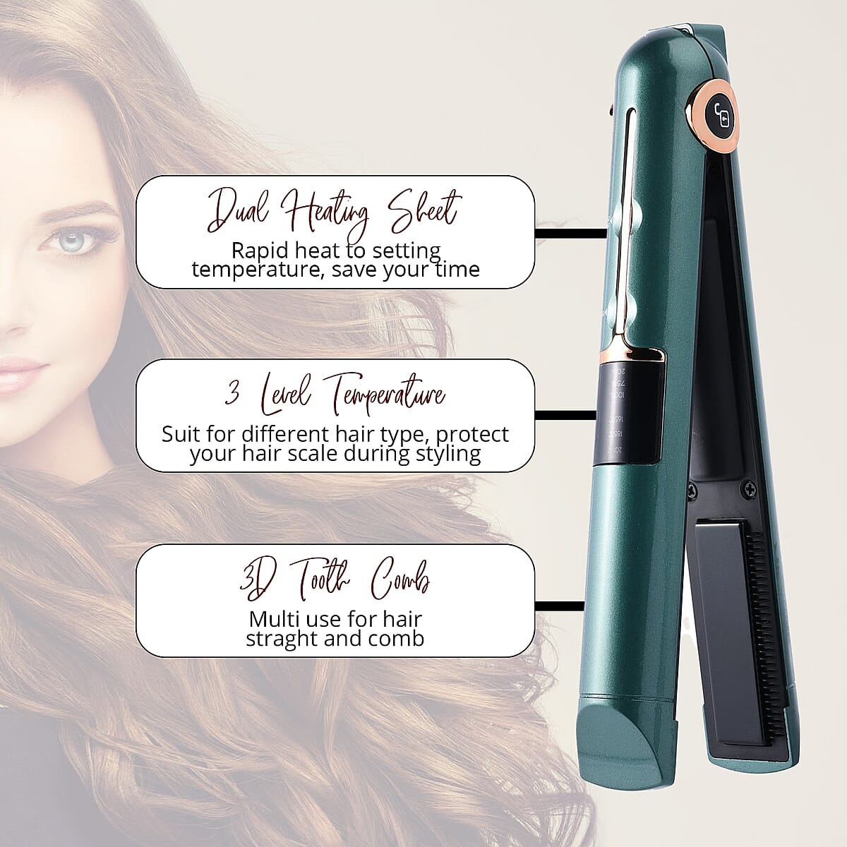 "1,Model:LC-621 2,Name:Wireless mini hair iron with rechargeable battery " image number 1