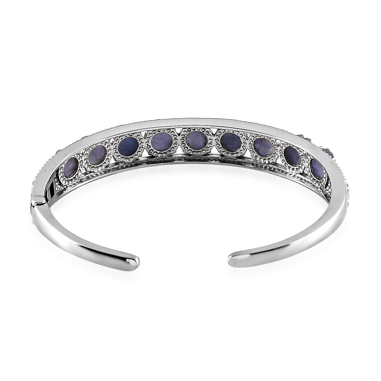 Tanzanite Cuff Bracelet in Stainless Steel (8.00 in) 26.85 ctw